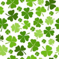 Seamless pattern with green clover leaves on white background. Festive background for St. Patrick's Day. vector