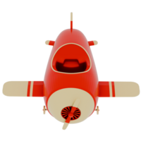 3d render red airplane toy with transparent background png