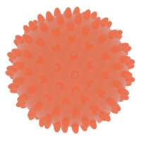 3d render orange spiked ball with transparent background png