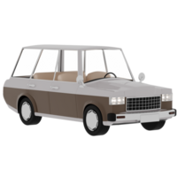 3d render brown white car with transparent background png