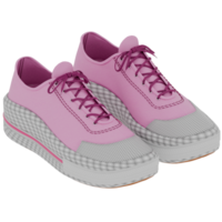 Render 3d pink sneakers with transparent background png