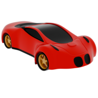 3d render red race car design with transparent background png