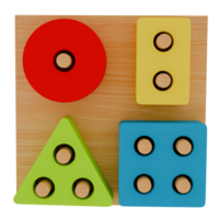 3d render geometric shapes puzzle png