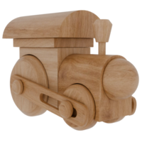 3d render wooden train toy with transparent background png