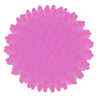 3d render pink spiked ball with transparent background png