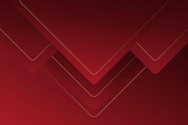 Abstract geometry luxury Red Rose Rounded pyramid or triangle shape background with gold line. background with modern and elegant concept.