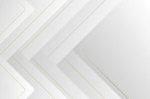 luxury White Grey papercut background with gold line. Abstract geometry background with modern and elegant concept. vector