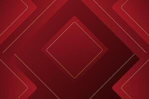 luxury Red Rose Rounded diamond shape background with gold line. Abstract geometry background with modern and elegant concept. vector