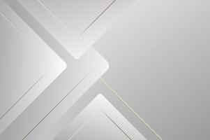 luxury White Grey Rounded rectangle shape background with gold line. Abstract geometry background with modern and elegant concept. vector