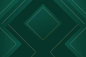 luxury Green Rounded diamond shape background with gold line. Abstract geometry background with modern and elegant concept. vector