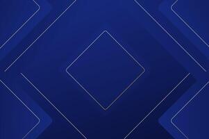 luxury Blue Rounded diamond shape background with gold line. Abstract geometry background with modern and elegant concept. vector