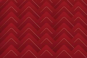luxury Red Rose Rounded triangle shape seamless pattern with gold line. Abstract geometry pattern with modern and elegant concept. vector