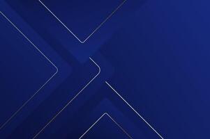 luxury Blue Rounded rectangle shape background with gold line. Abstract geometry background with modern and elegant concept. vector