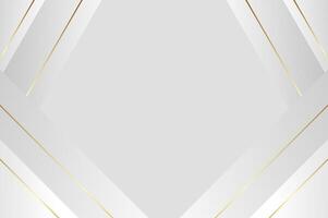 luxury White Grey curtain background with gold line. Abstract geometry background with modern and elegant concept. vector