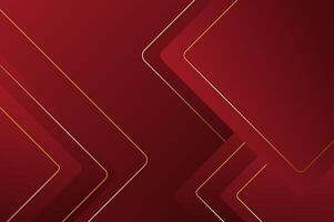 Abstract geometry background with modern and elegant concept. luxury Red Rose Rounded rectangle shape background with gold line. vector