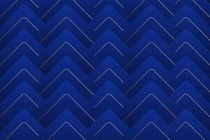 luxury Blue Rounded triangle shape seamless pattern with gold line. Abstract geometry pattern with modern and elegant concept. vector