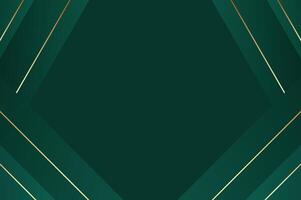 luxury Green curtain background with gold line. Abstract geometry background with modern and elegant concept. vector