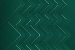 luxury Green Rounded triangle shape seamless pattern with gold line. Abstract geometry pattern with modern and elegant concept. vector