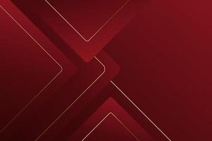 luxury Red Rose Rounded rectangle shape background with gold line. Abstract geometry background with modern and elegant concept. vector