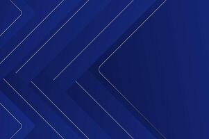 luxury Blue papercut background with gold line. Abstract geometry background with modern and elegant concept. vector