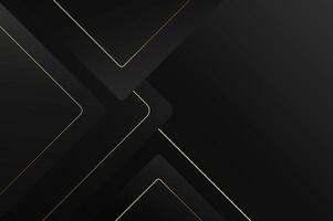 luxury Black Rounded rectangle shape background with gold line. Abstract geometry background with modern and elegant concept. vector