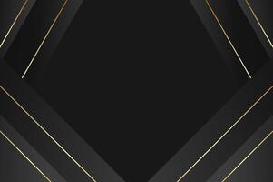 luxury Black curtain background with gold line. Abstract geometry background with modern and elegant concept. vector