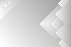luxury White Grey Rounded pyramid or triangle shape background with gold line. Abstract geometry background with modern and elegant concept. vector
