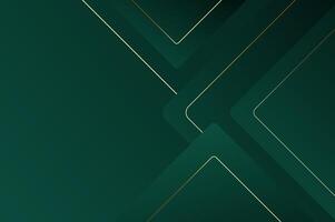 luxury Green Rounded rectangle shape background with gold line. Abstract geometry background with modern and elegant concept. vector