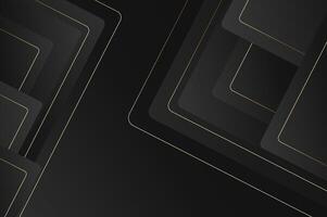 Abstract geometry luxury Black Rounded rectangle shape background with gold line. Template background with modern and elegant concept. vector