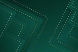 Abstract geometry luxury Green Rounded rectangle shape background with gold line. Template background with modern and elegant concept. vector