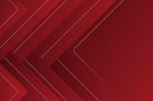 luxury Red Rose papercut background with gold line. Abstract geometry background with modern and elegant concept. vector