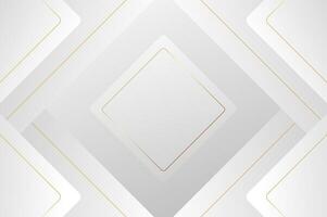 luxury White Grey Rounded diamond shape background with gold line. Abstract geometry background with modern and elegant concept. vector