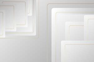 Abstract luxury White Grey Rounded rectangle shape background with gold line. geometry background with modern and elegant concept. vector