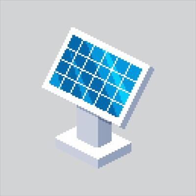 Pixel art illustration Solar Panel. Pixelated Electric Solar. Electric Solar Panel Icon pixelated for the pixel art game and icon for website and game. old school retro.