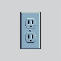 Pixel art illustration Electric Socket. Pixelated Electric Plug. Electric Socket Plug Icon pixelated for the pixel art game and icon for website and game. vector