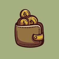 Illustration of Wallet with Coins vector