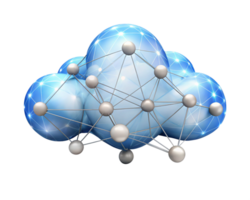 Cloud-based ecosystem with connected elements png