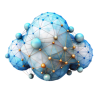Data flow cloud with high-tech visualization png
