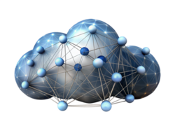 AI-powered data cloud with digital pathways png