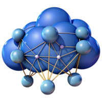 Modern cloud computing with glowing links png
