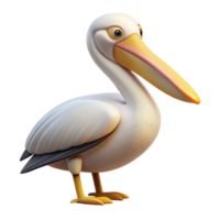 Large pelican standing with wings slightly open png