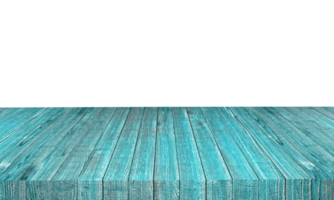 Turquoise wooden table or board, front view of the surface, 3D render png