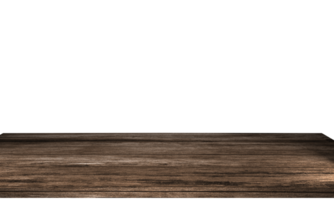 Wooden table or board in front view, 3D render, podium for products png