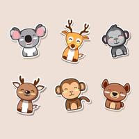 Cute bundle of animals in cartoon illustration style, joyful and colorful design vector
