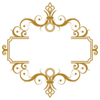 Ornate Abstract Gold Border Design for Text Boxes png
