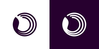 Octopus circle modern logo tentacle simple minimal icon abstract vector