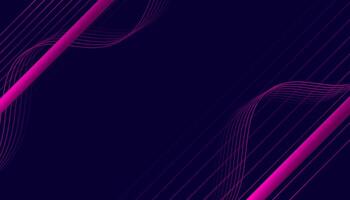 Purple abstract background with wavy lines on Dark Background vector