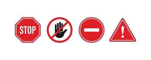 Set of the restricted and dangerous sign and symbol , Stop sign icons vector