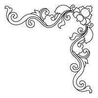 vintage corner flower lines Classic patterns for frames vector