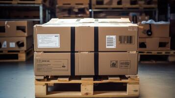 shipment box on a pallet photo